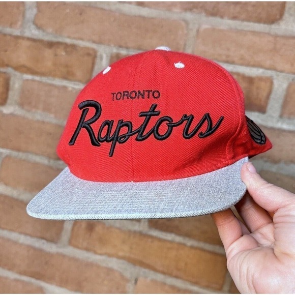 Mitchell & Ness Other - Mitchell & Ness Toronto Raptors Snapback Cap Hat Red w/ Black Script Grey 2016